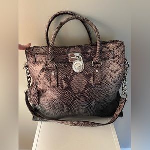 Leather Reptile Print Michael Kors Tote